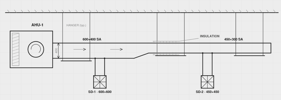 HVAC Piping drawing example